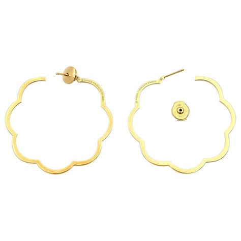 camelia chanel earrings|chanel camellia hoop earrings.